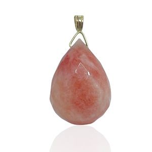 14k gold Rhodochrosite gemstone pendant